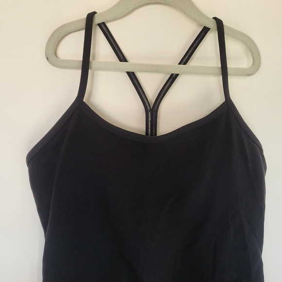 VGUC Lululemon Power Y Back Shelf Bra Tank Black Size 6 - Picture 2 of 9